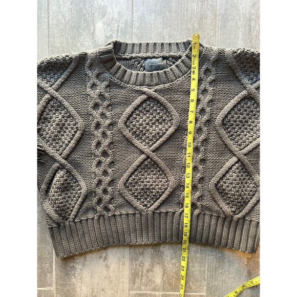 $113 LINE & DOT Revolve Designer Jasper Fringe Sweater Heavyweight Cable Knit M - Picture 9 of 10